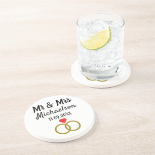 Dessous De Verre En Grès Mariage personnalisé