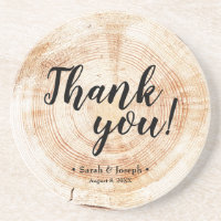 Mariage rustique Merci de grain de bois Favoriser 
