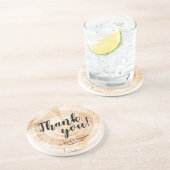 Dessous De Verre En Grès Mariage rustique Merci de grain de bois Favoriser (Côté)