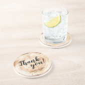 Dessous De Verre En Grès Mariage rustique Merci du grain de bois Favoriser (Côté)