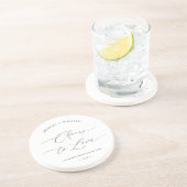 Dessous De Verre En Grès mariage "Salut à l'amour" (Côté)