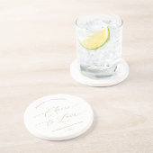 Dessous De Verre En Grès mariage "Salut à l'amour" (Côté)
