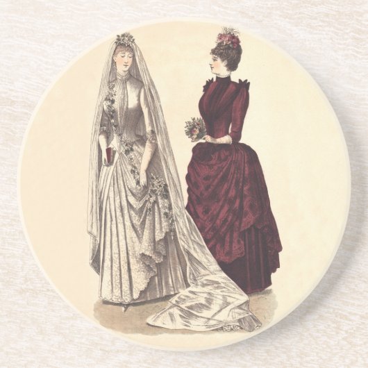 Dessous De Verre En Grès Mariage victorien (Devant)