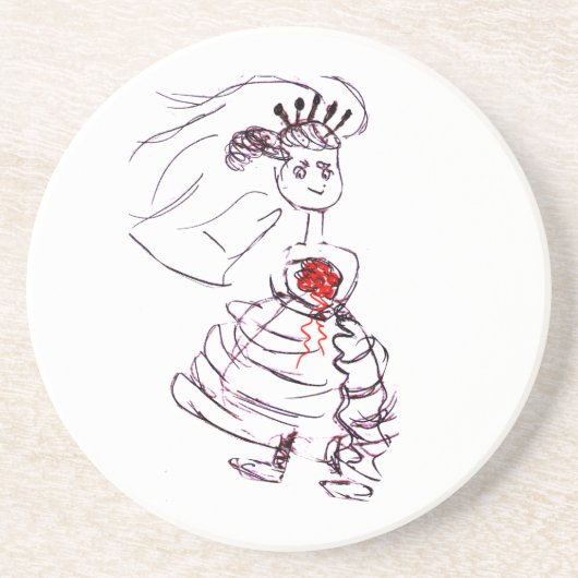 Dessous De Verre En Grès Mariée/Bachelorette (Devant)
