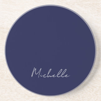 Dessous De Verre En Grès Marine Bleu Couleur Plaque Moderne Nom Propre Call