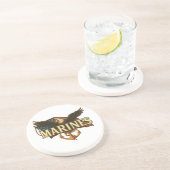 Dessous De Verre En Grès Marines avec aigle et drapeau (Côté)