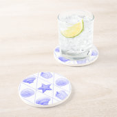 Dessous De Verre En Grès Marines Bleus Costumes côtiers Starfish (Côté)