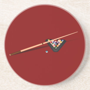 Dessous De Verre En Grès Maroon Billiard Table