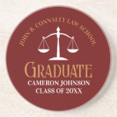 Dessous De Verre En Grès Maroon Gold Law School Graduate Keepsaké (Devant)