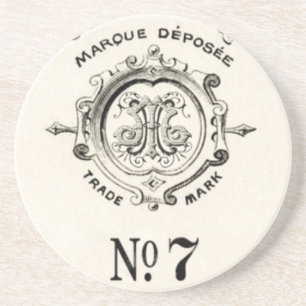 Dessous De Verre En Grès Marque déposée d'apothicaire vintage, numéro 7