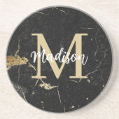 Dessous De Verre En Grès Marque noire Monogram Gold (Devant)