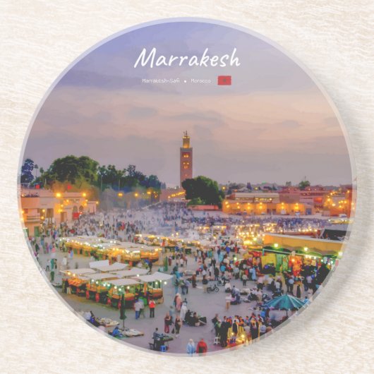 Dessous De Verre En Grès Marrakech, Maroc - Place Jemaa el Fnaa (Devant)