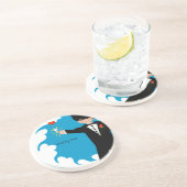 Dessous De Verre En Grès Marry Me Tuxedo Big Diamond Damask Edge Dessous de (Côté)