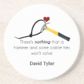 Dessous De Verre En Grès Marteau et zap-strap (Devant)