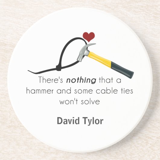 Dessous De Verre En Grès Marteau et zap-strap (Devant)