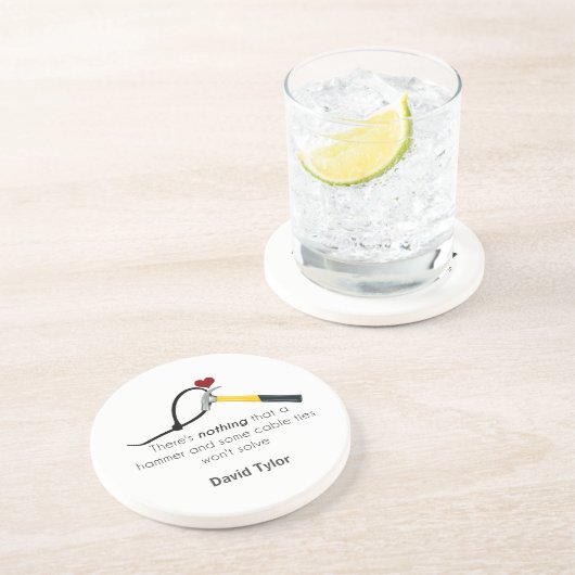 Dessous De Verre En Grès Marteau et zap-strap (Côté)