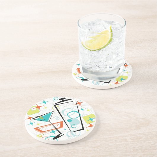 Dessous De Verre En Grès Martini A Go-Go ! (Côté)