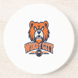 Dessous De Verre En Grès Mascotte d'ours de football de la ville venteuse F