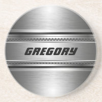 Masculine Faux Grandes Argent Design Monogramme