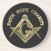 Dessous De Verre En Grès Masonic symbol (Devant)