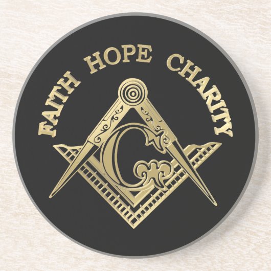 Dessous De Verre En Grès Masonic symbol (Devant)