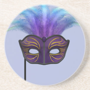 Dessous De Verre En Grès Masque de mascarade violet Art de fête Carnaval