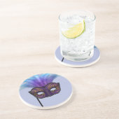 Dessous De Verre En Grès Masque de mascarade violet Art de fête Carnaval (Côté)