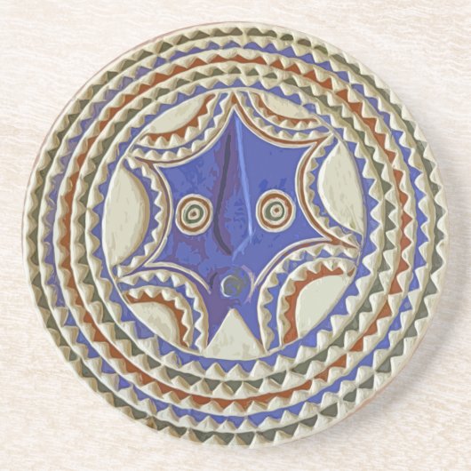 Dessous De Verre En Grès Masque Tribal Africain (Devant)