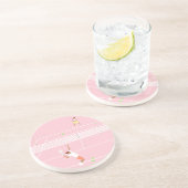 Dessous De Verre En Grès Match de tennis rose Pastel moderne (Côté)