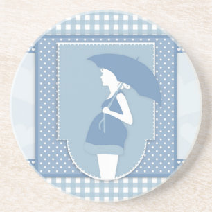 Dessous De Verre En Grès maternité bleue