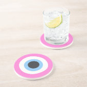 Dessous De Verre En Grès mauvais œil rose (Côté)