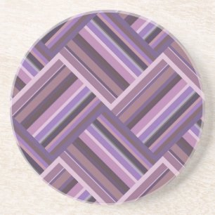 Dessous De Verre En Grès Mauve stripes diagonal weave pattern