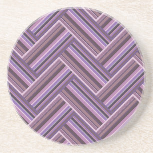 Dessous De Verre En Grès Mauve stripes double weave pattern