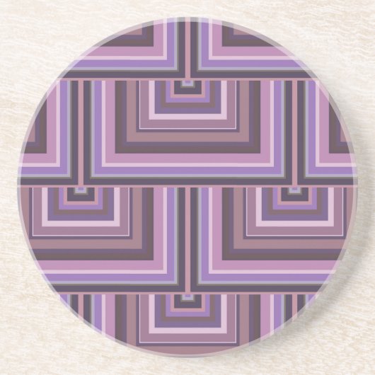 Dessous De Verre En Grès Mauve stripes square scales pattern (Devant)