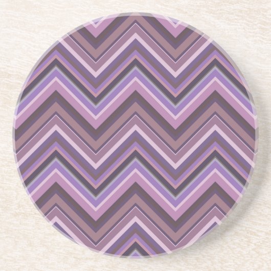 Dessous De Verre En Grès Mauve zigzag stripes (Devant)
