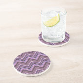 Dessous De Verre En Grès Mauve zigzag stripes (Côté)