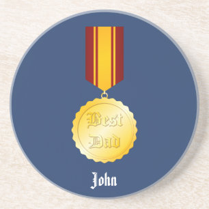 Dessous De Verre En Grès Médaille Broche Meilleur Papa Fête des Pères