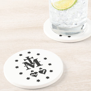 Dessous De Verre En Grès Médaille catholique Mary Miraculous Religieuse