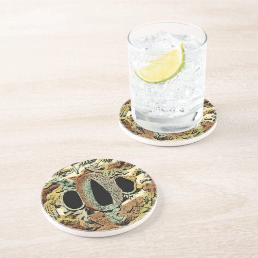 Dessous De Verre En Grès Médaillon asiatique doré par Vision Studio (Côté)