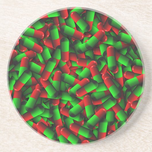 Dessous De Verre En Grès médicaments pour pilules rouges (Devant)