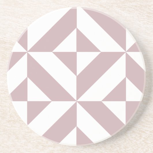 Dessous De Verre En Grès Medium Mauve Geometric Deco Cube Pattern (Devant)