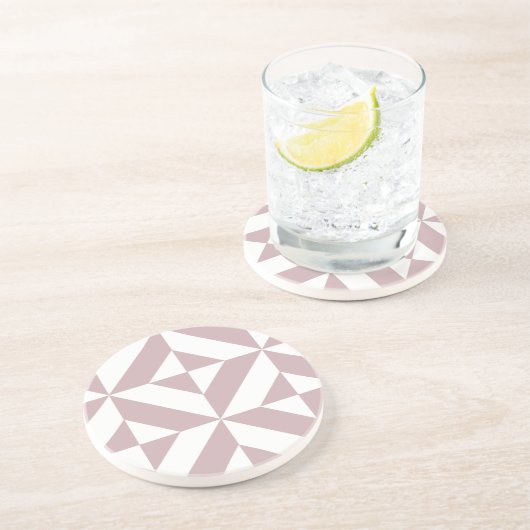 Dessous De Verre En Grès Medium Mauve Geometric Deco Cube Pattern (Côté)