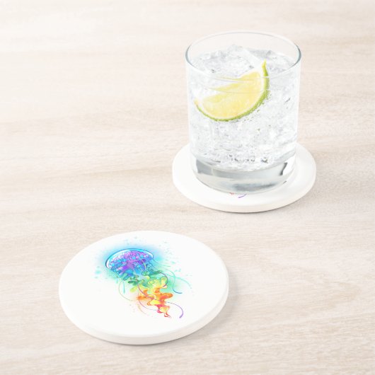 Dessous De Verre En Grès Méduse arc-en-ciel (Côté)