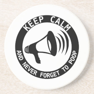 Dessous De Verre En Grès Mégaphone : Restez Calme Et N'Oubliez Jamais