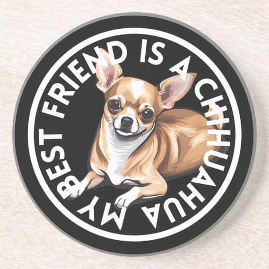 Dessous De Verre En Grès Meilleur ami Chihuahua (Devant)