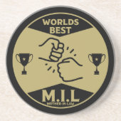 Dessous De Verre En Grès Meilleure belle-mère dans le monde (Devant)