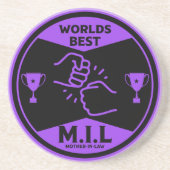 Dessous De Verre En Grès Meilleure belle-mère dans le monde (Devant)