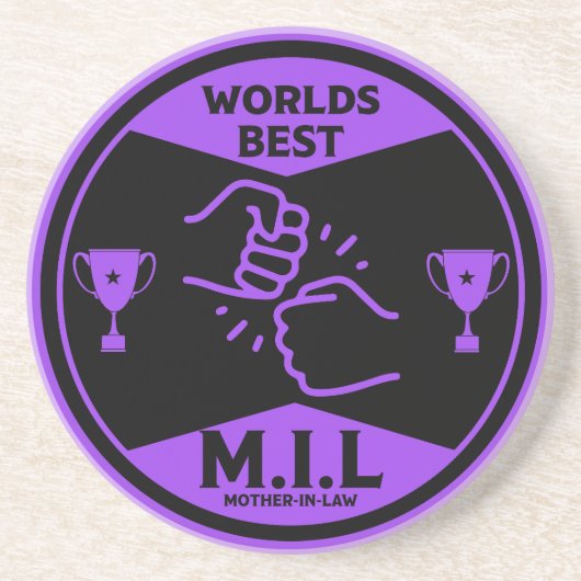 Dessous De Verre En Grès Meilleure belle-mère dans le monde (Devant)