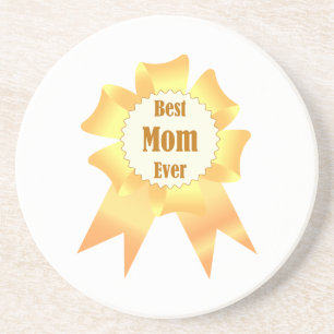 Dessous De Verre En Grès Meilleure maman jamais Golden Lauréat du prix ruba