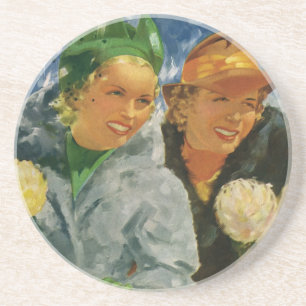 Dessous De Verre En Grès Meilleures amies vintage ! Femmes élégantes et sty
